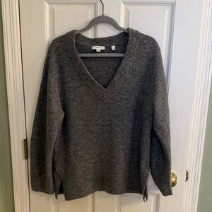 Vince Heather Gray V-Neck Women's Sweater
